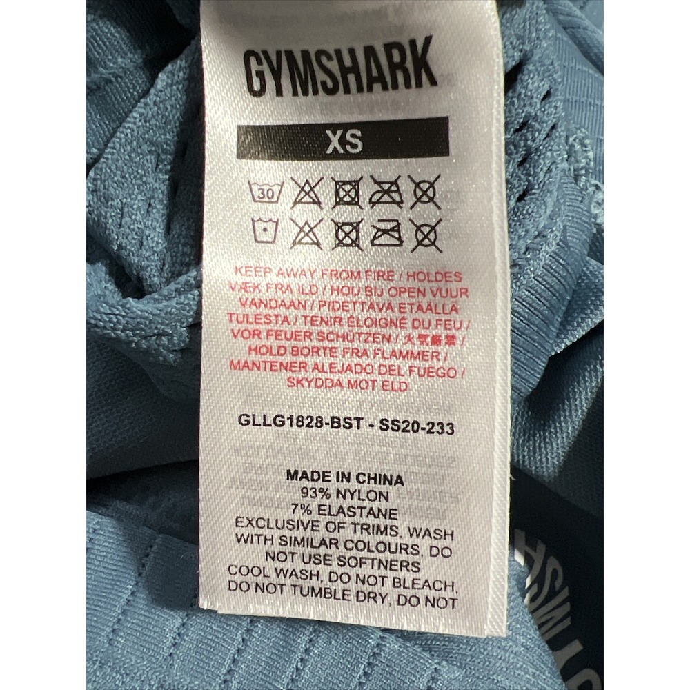 Gymshark‎ Energy Seamless Leggings BLUE Holes/Perforated Sz XS Extra Small - Picture 8 of 8